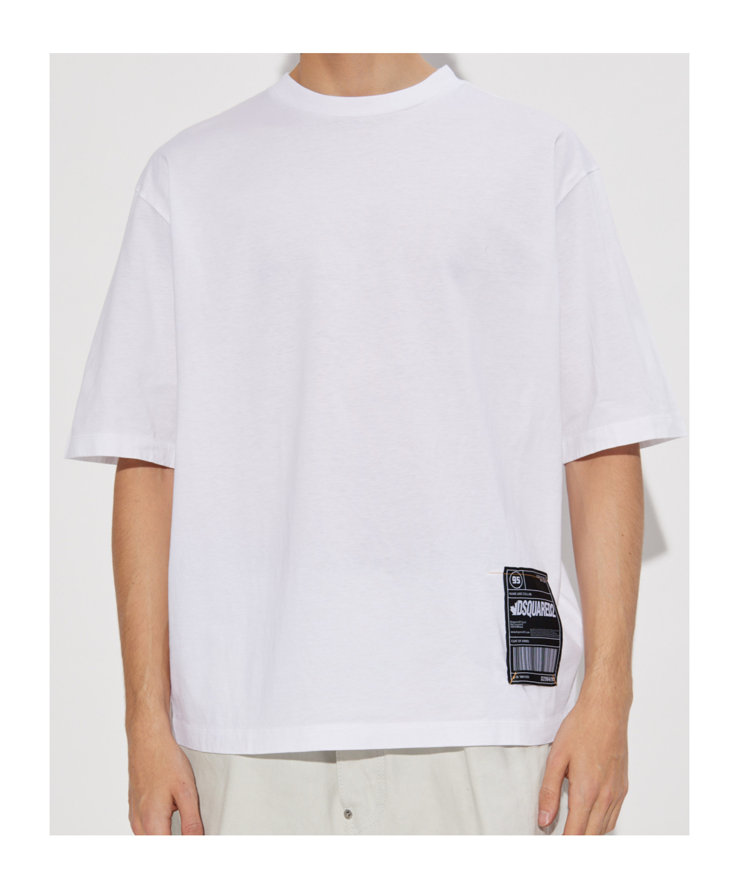 Dsquared2 Logo Patch Crewneck T-shirt In White