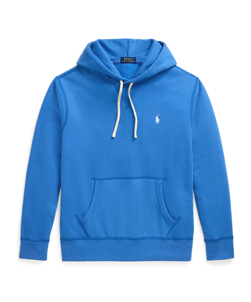 Polo Ralph Lauren Hooded Drawstring Hoodie In Blue
