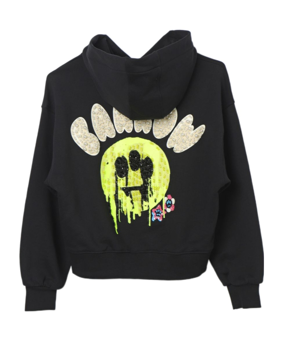 Barrow Logo-embellished Cotton Hoodie In Black