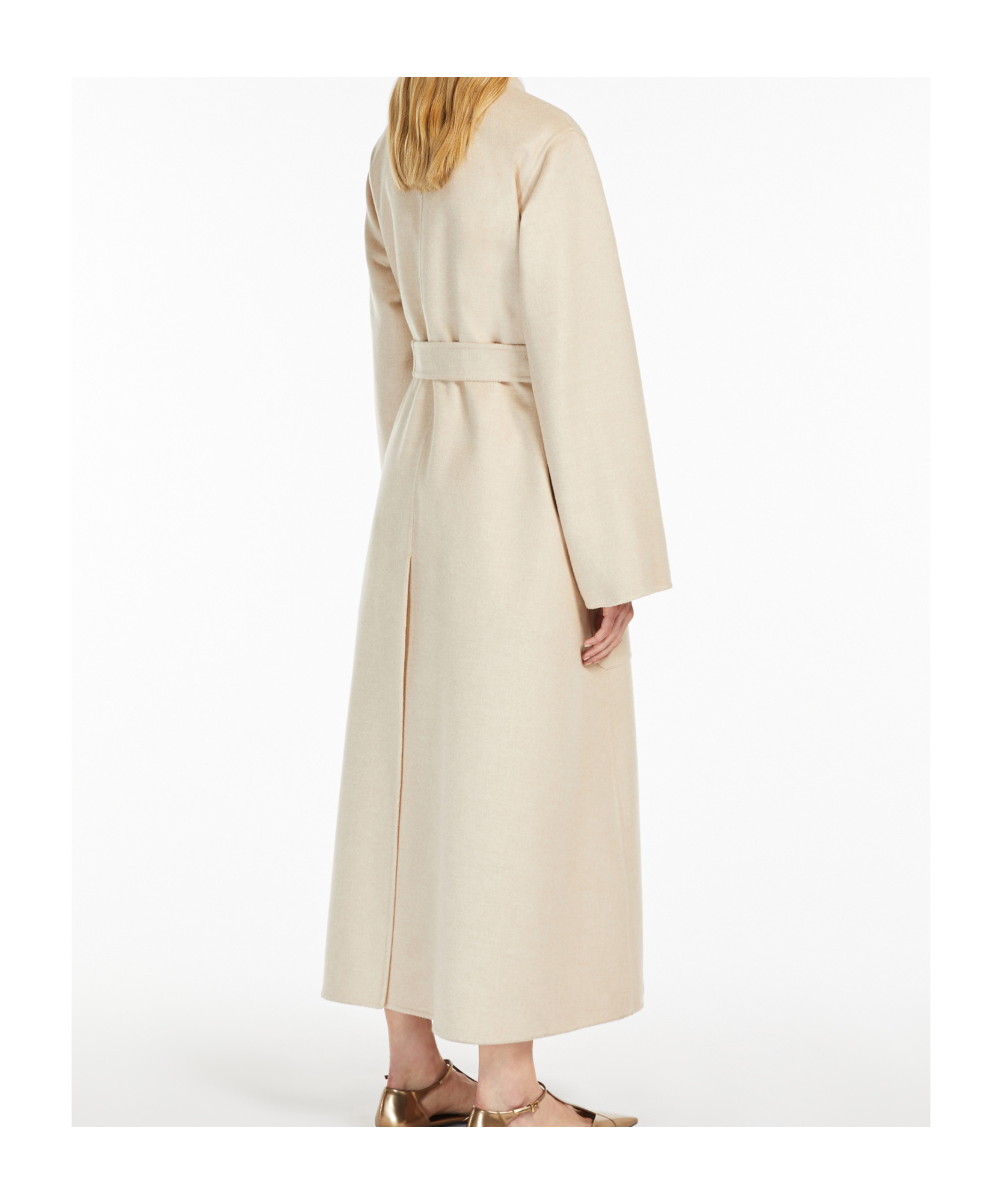 Max Mara Long-sleeved Coat In Nude