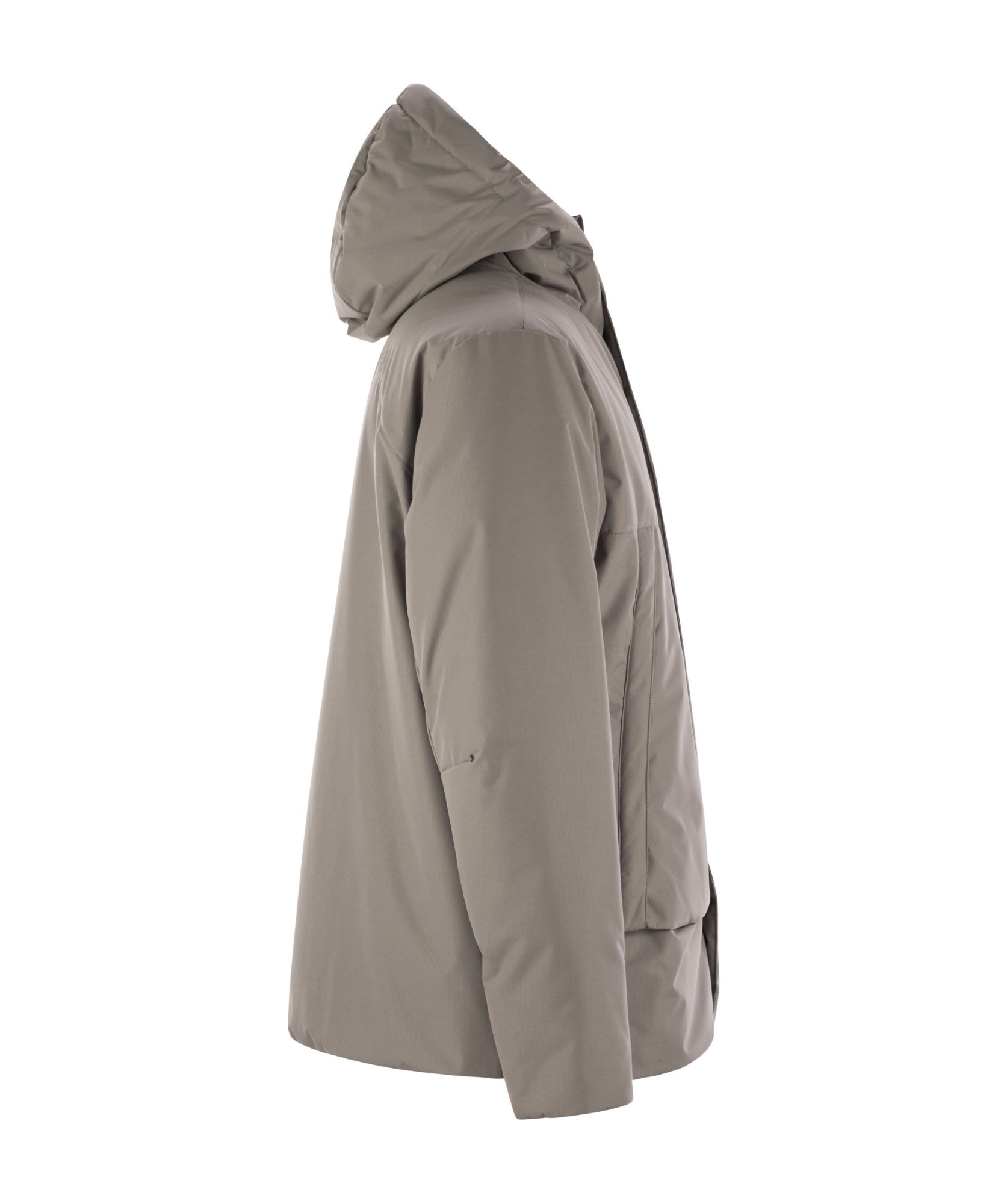 Herno Laminar 2 Layers Down Jacket With Hood In Gray
