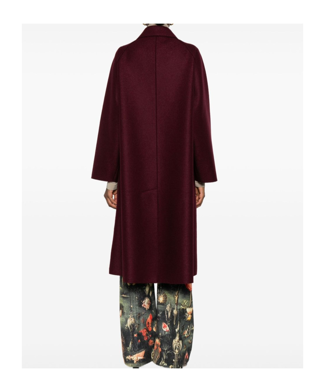 Harris Wharf London Wool Single-breasted Coat In Burgundy