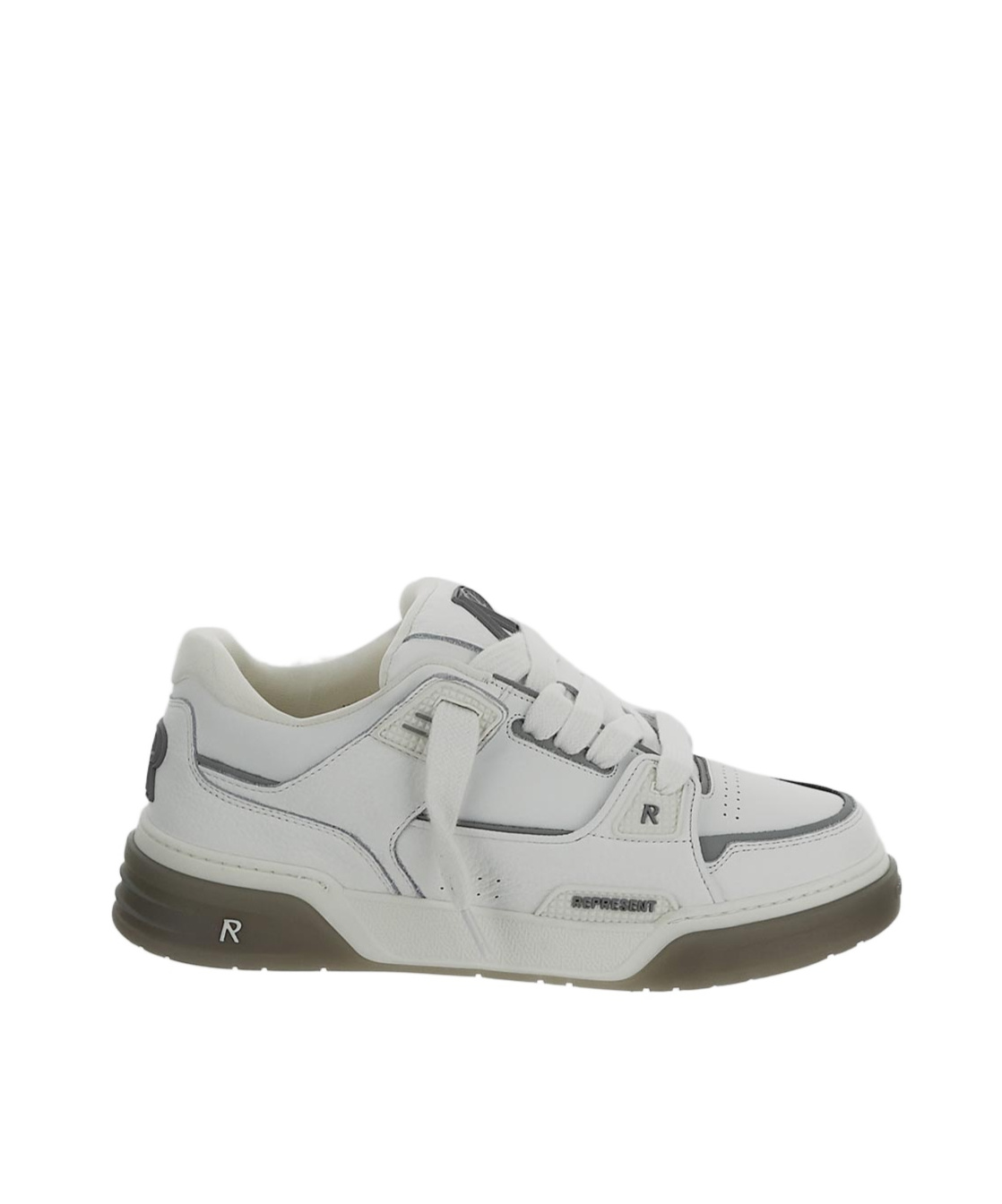 Represent White Solid Studio Sneakers In Gray