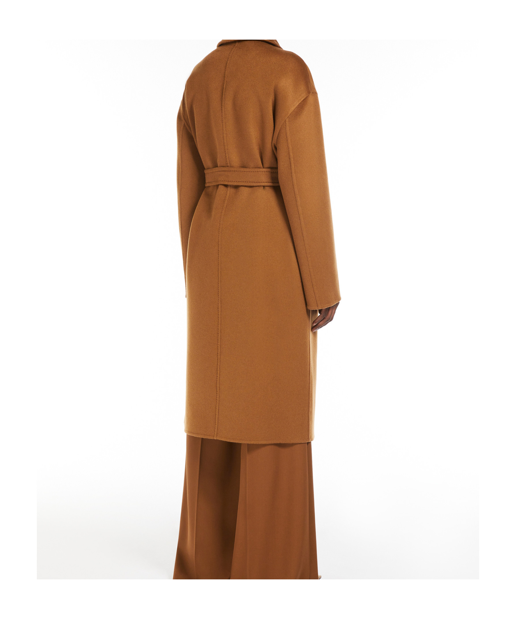 Max Mara Belted Waist Camel Coat With Detachable Belt In Brown