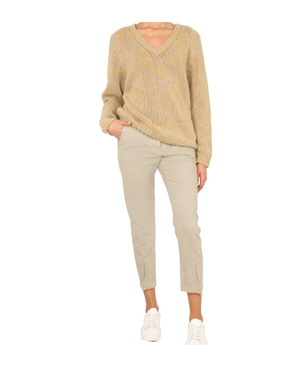 Shop Aspesi Virgin Wool V-neck Jumper In Yellow