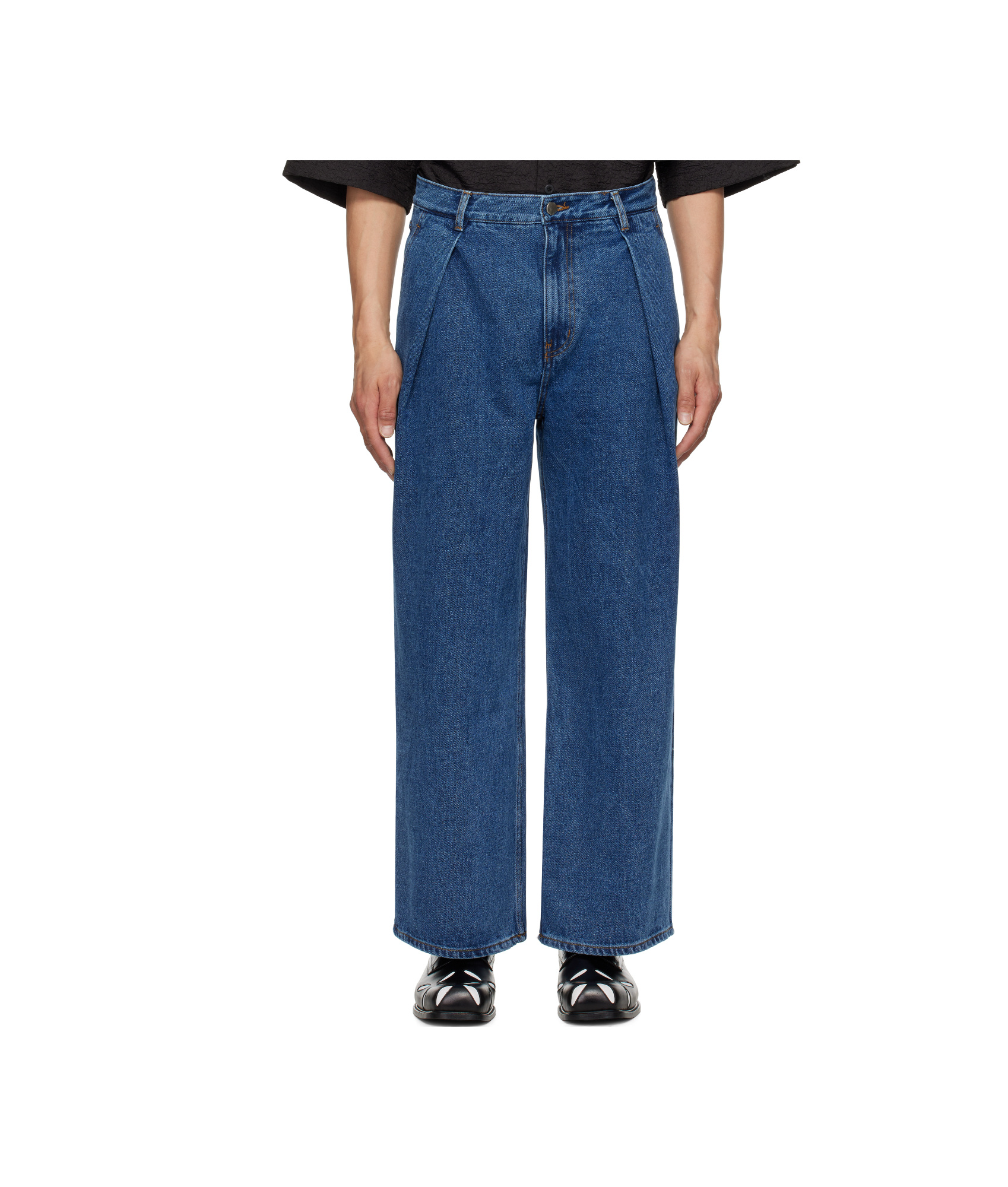Ader Error Jeans With Belt Loops In Blue