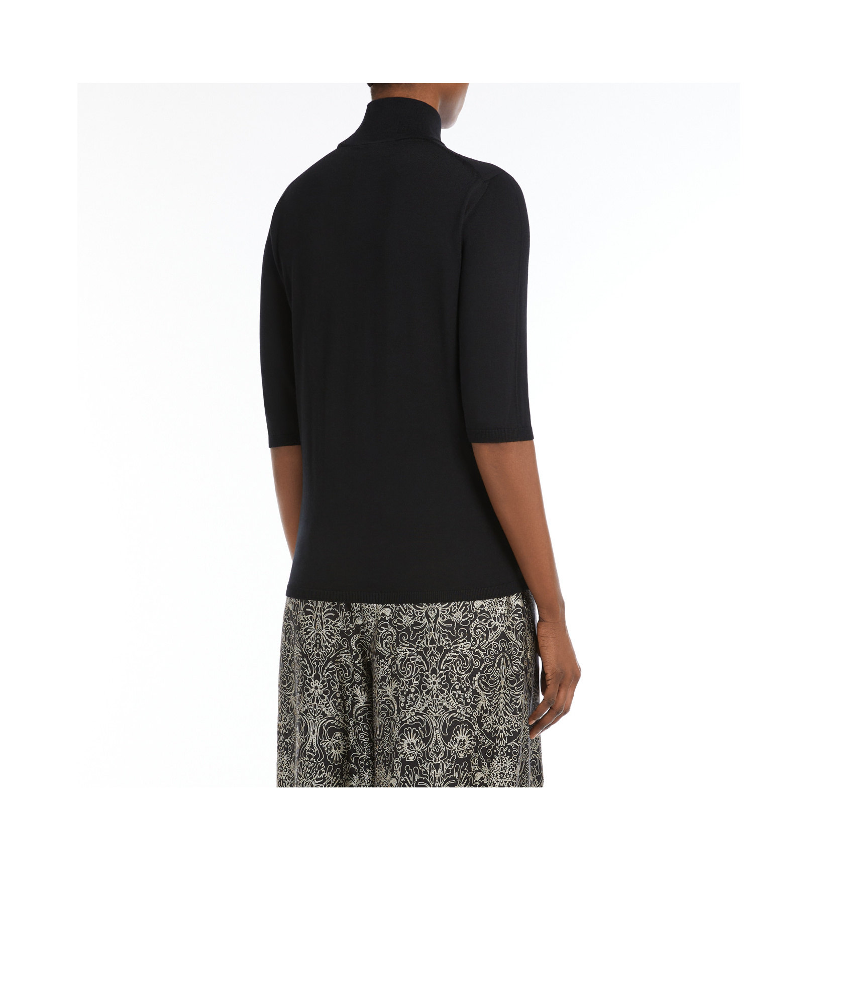 Max Mara Black Turtleneck Sweater In Black