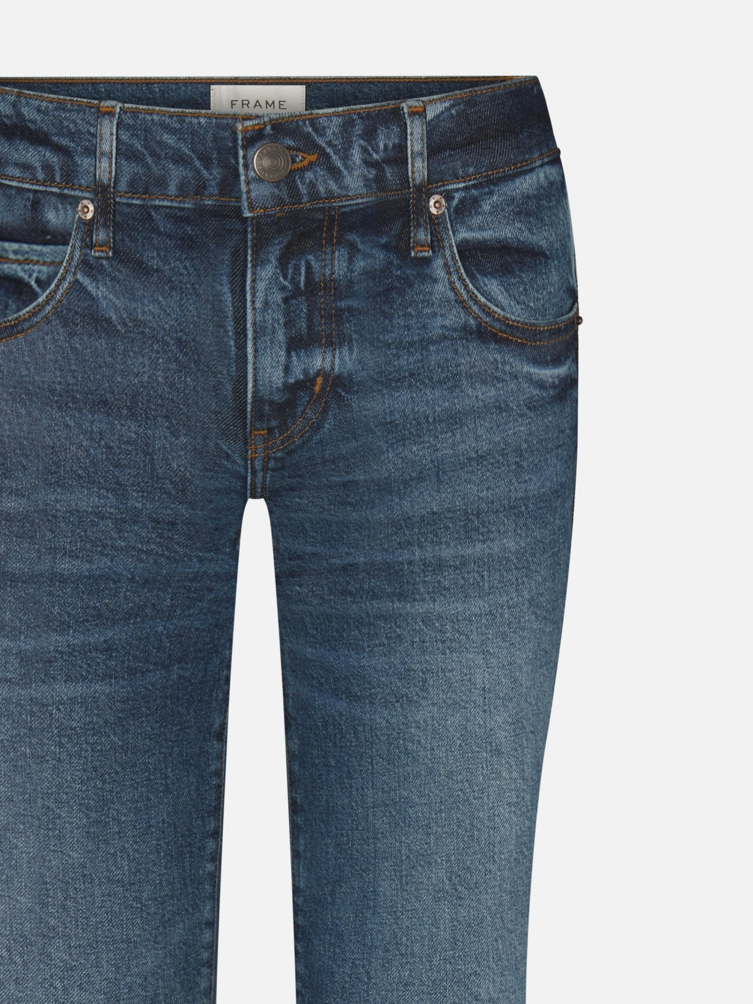 Frame Low-rise Flared Jeans In Blue
