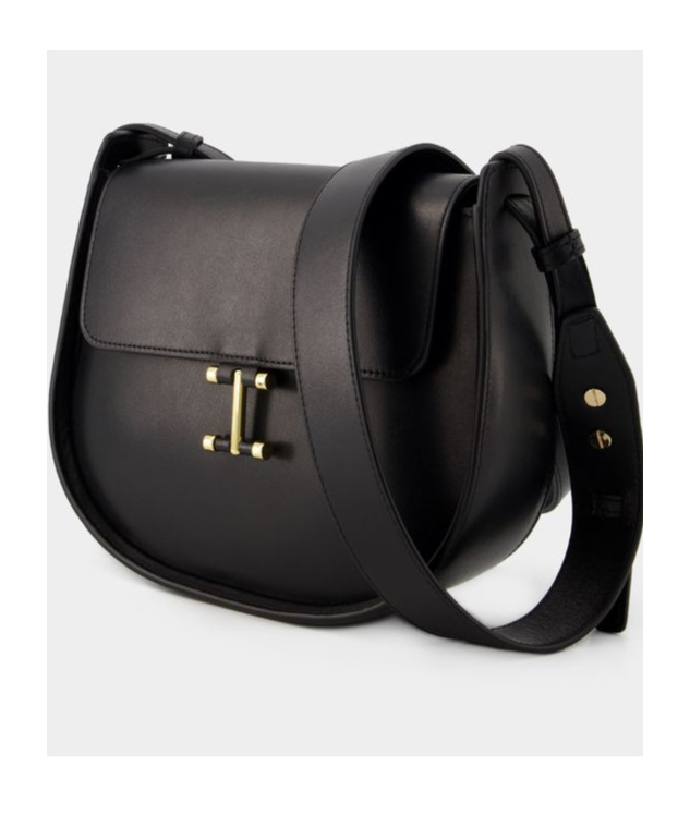 Ines De La Fressange Logo Shoulder Bag In Black