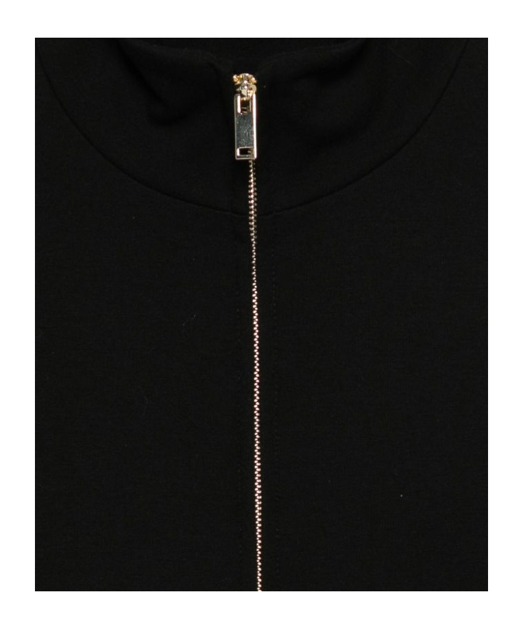 Semicouture Zippered Long-sleeved Coat In Black