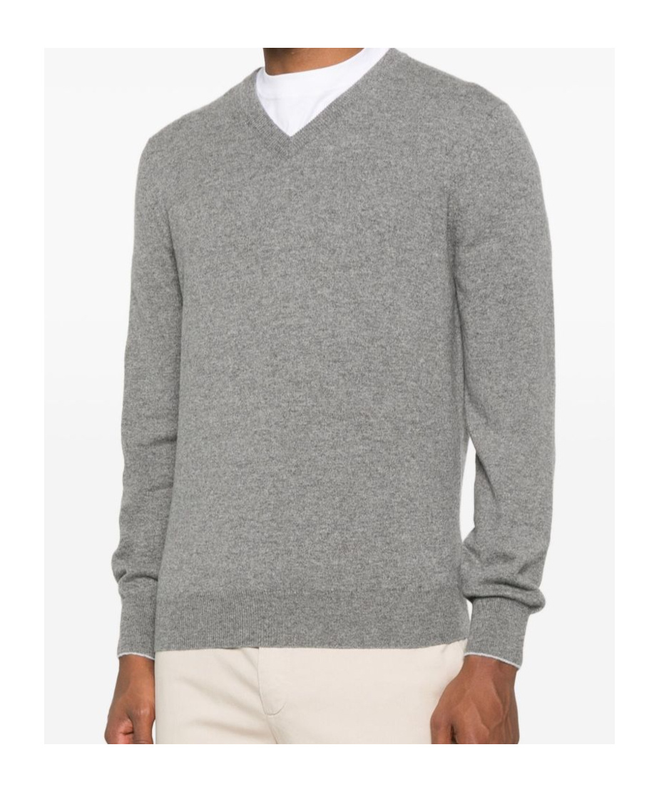 Brunello Cucinelli V-neck Sweater In Gray