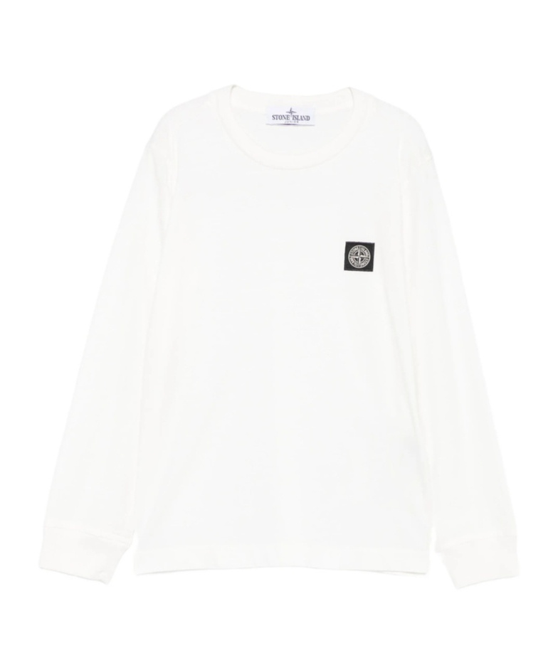 Stone Island Logo-patch Sweatshirt In White