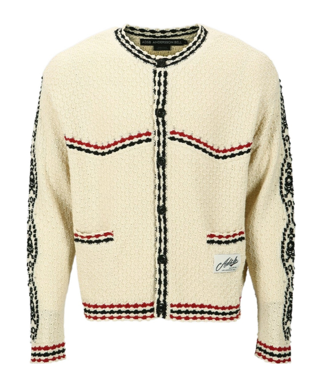 Andersson Bell Off-white Fantasia Round-neck Cardigan In Nude