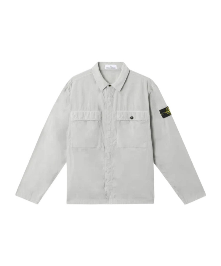 Stone Island Tela Paracadute Overshirt In Gray