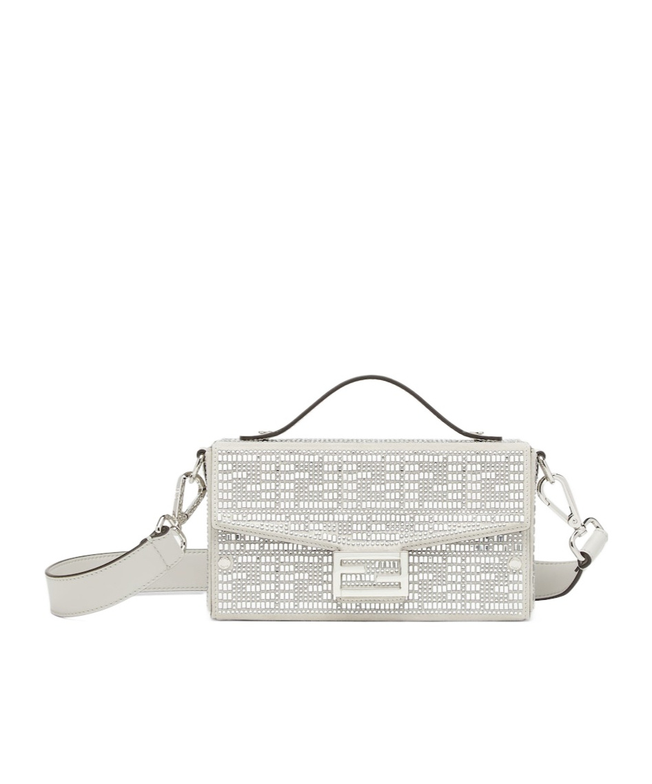 Fendi Baguette Soft Trunk Tote Bag In Grey