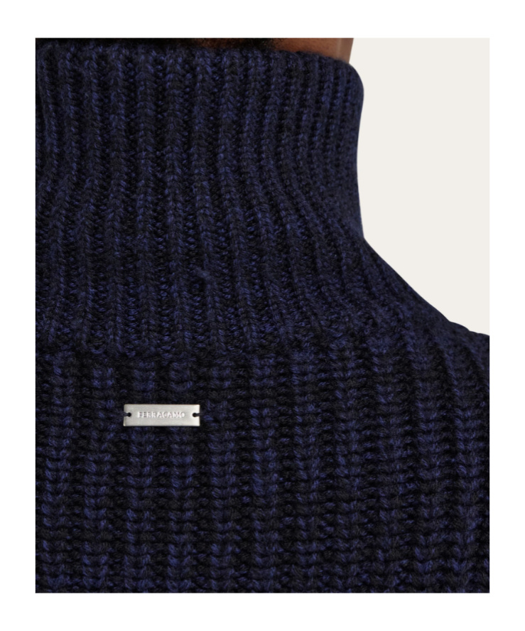 Ferragamo Knitted Blouson In Blue