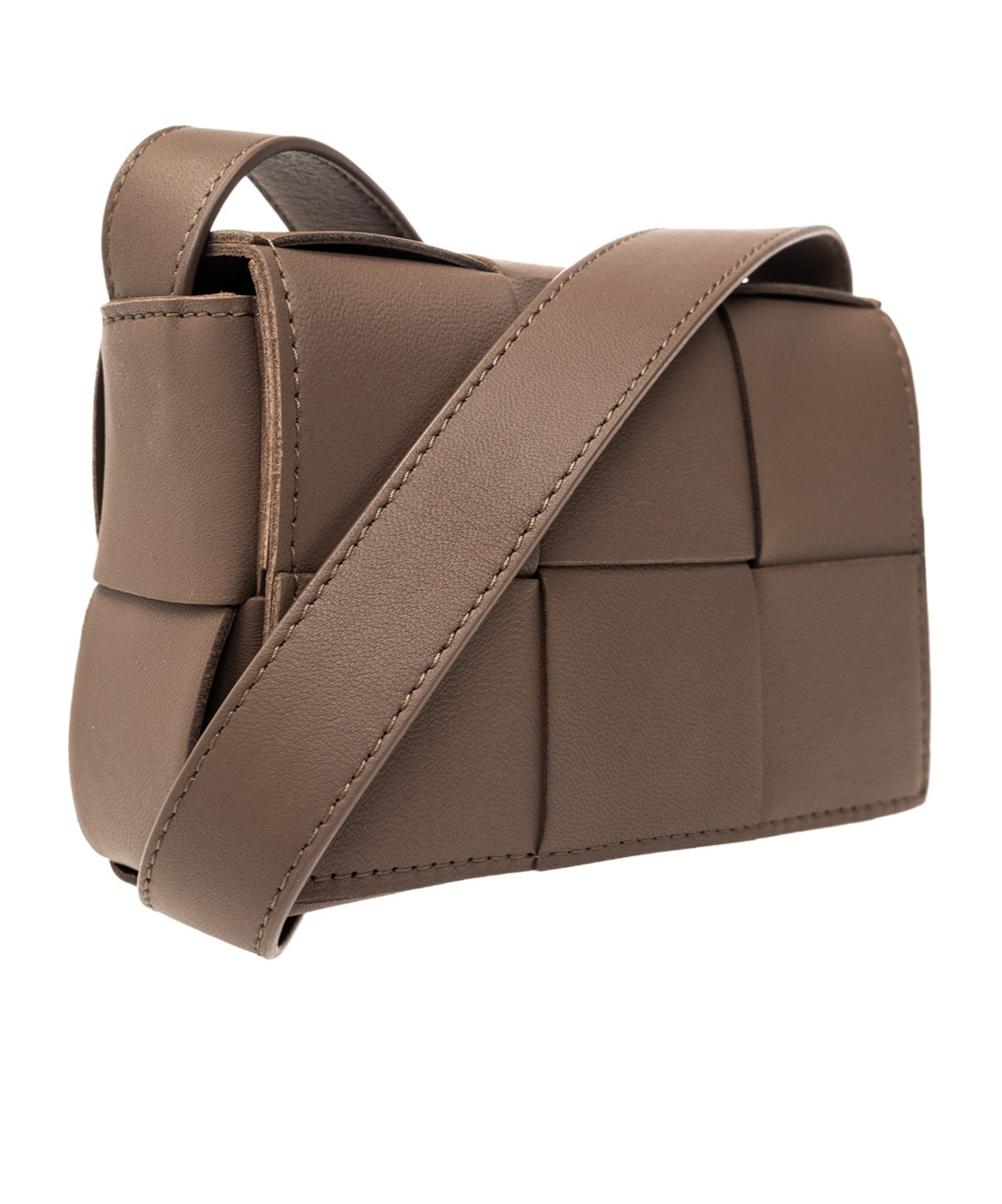 Bottega Veneta Mini Cassette Shoulder Bag In Brown