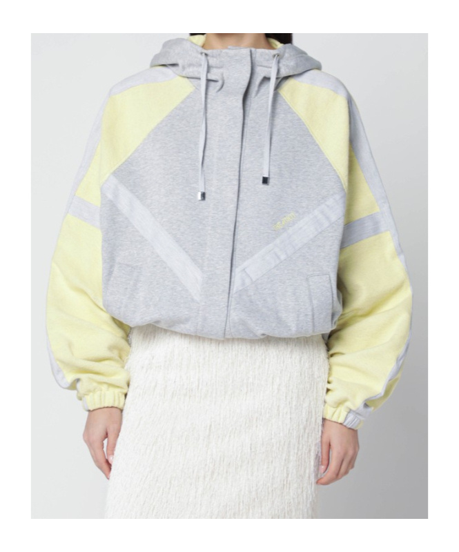 Attico Contrasting Color Jacket In Gray