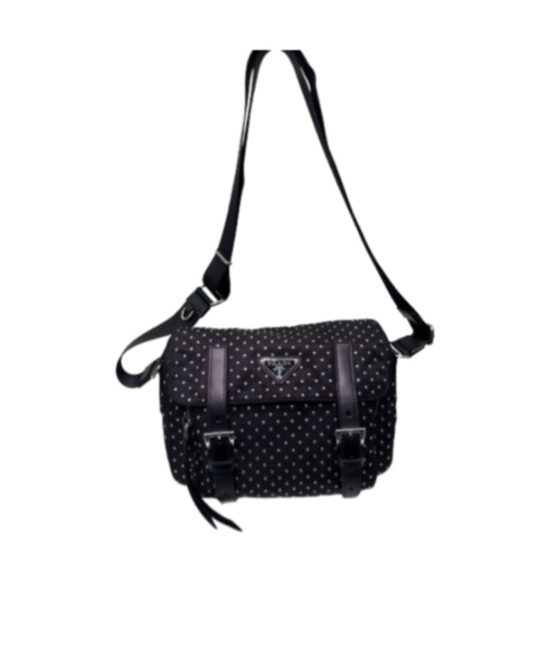 Prada Logo Shoulder Bag In Black