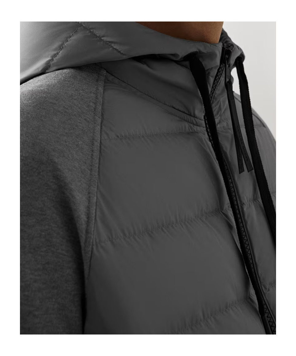 Canada Goose Hybridge Huron 675 Fill Power Hooded Down Sweatshirt Jacket In Gray