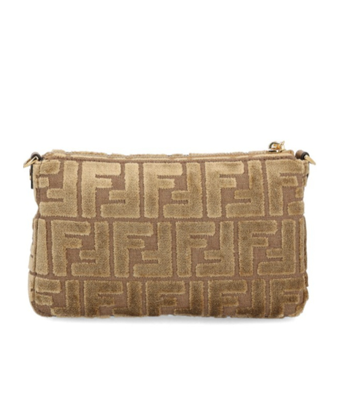 Fendi Baguette Zipper Shoulder Bag In Brown