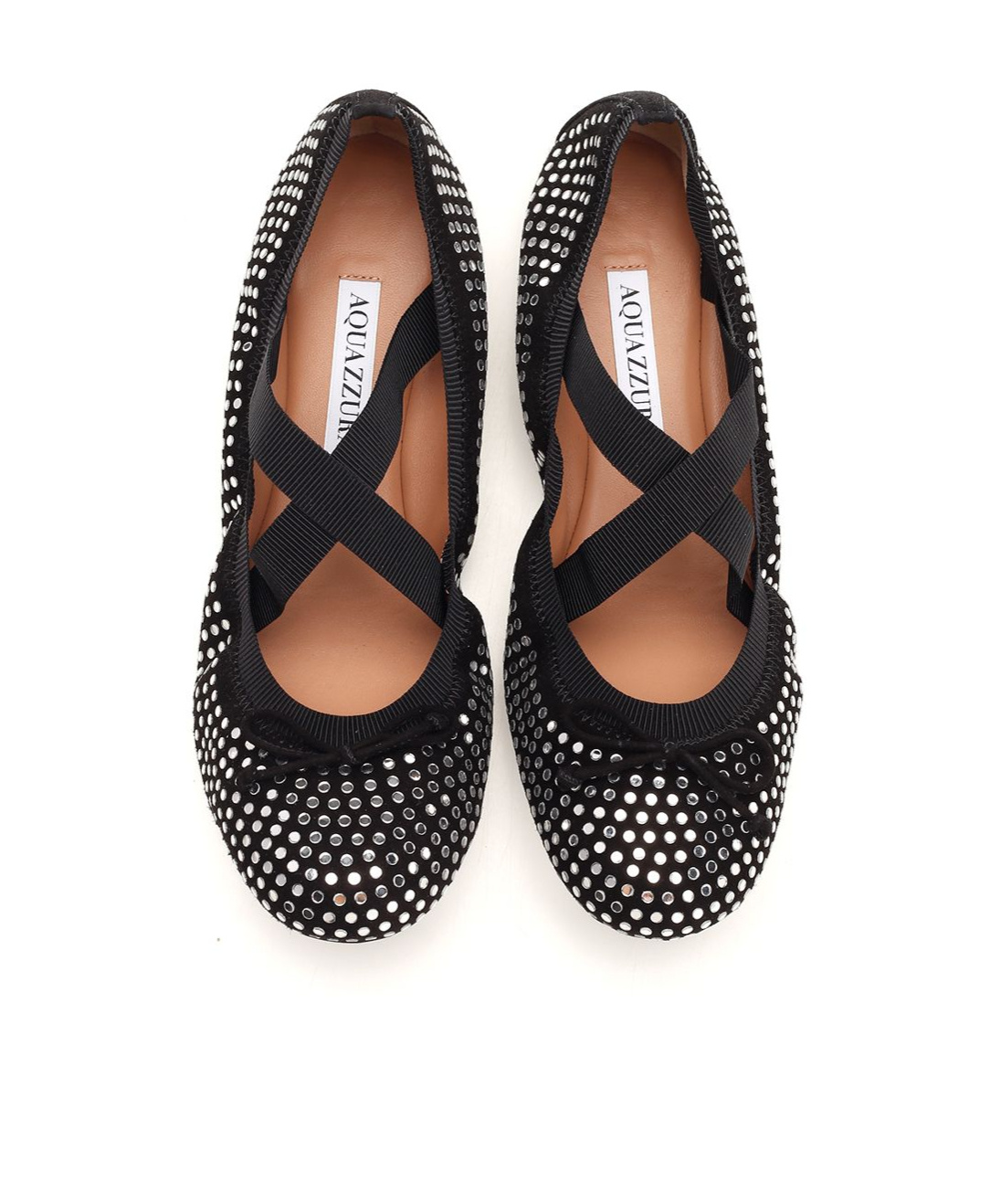 Aquazzura Shiny Disc Covered Ballet Flats In Black