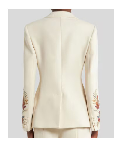 Etro Cool Wool Jacket With Embroidery In Brown