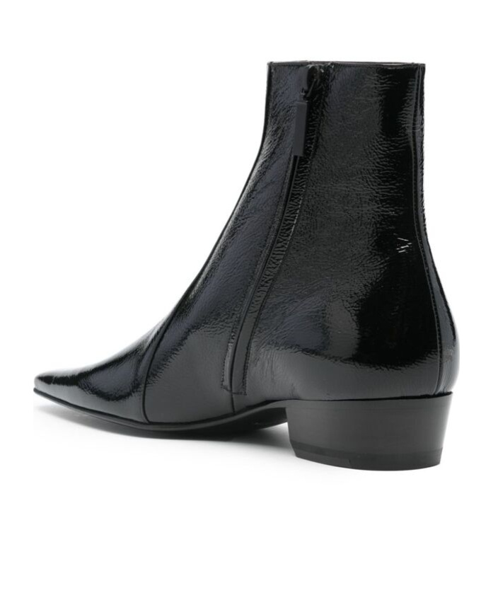 Saint Laurent 35mm Patent-leather Ankle Boots In Black