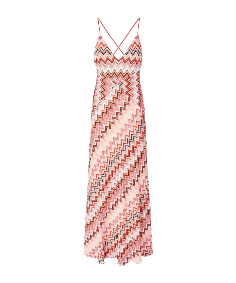 Shop Missoni Zigzag-pattern Maxi Dress In Pink