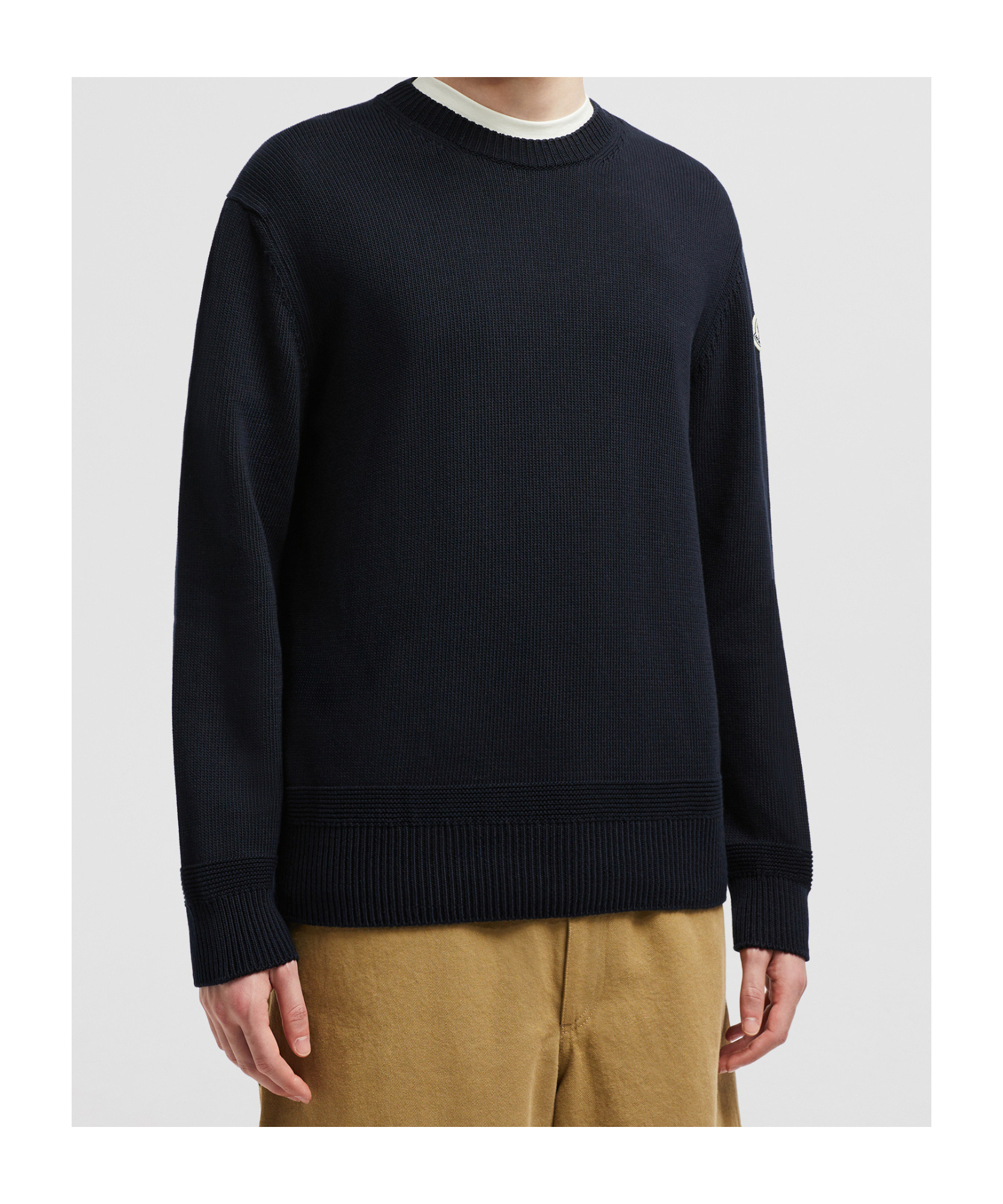 Moncler Wool And Cashmere Crewneck Sweater In Blue