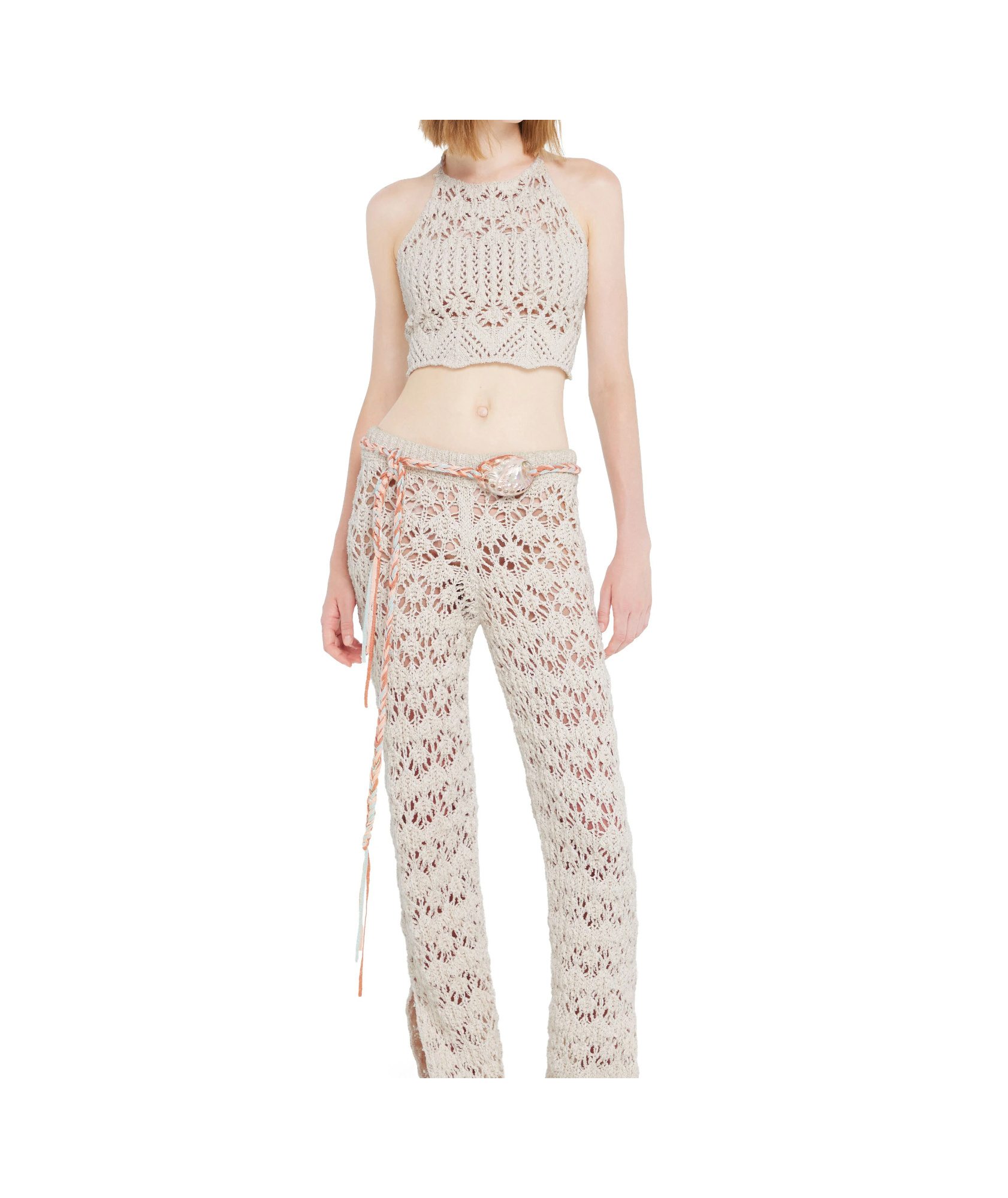 Alanui Lagoon Romance Cotton-blend Crochet Crop Top In White
