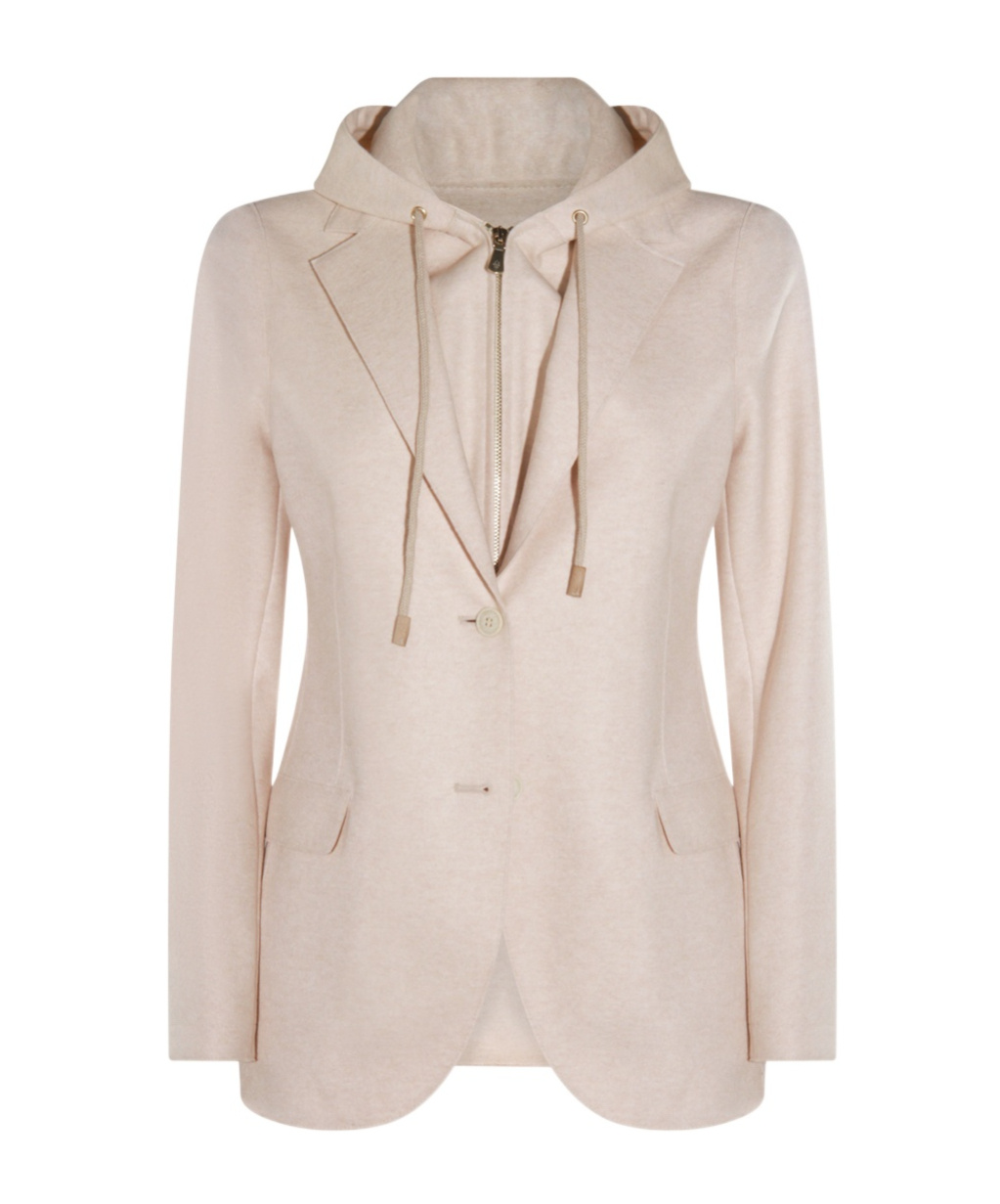 Eleventy Drawstring Hooded Casual Jacket In Neutral