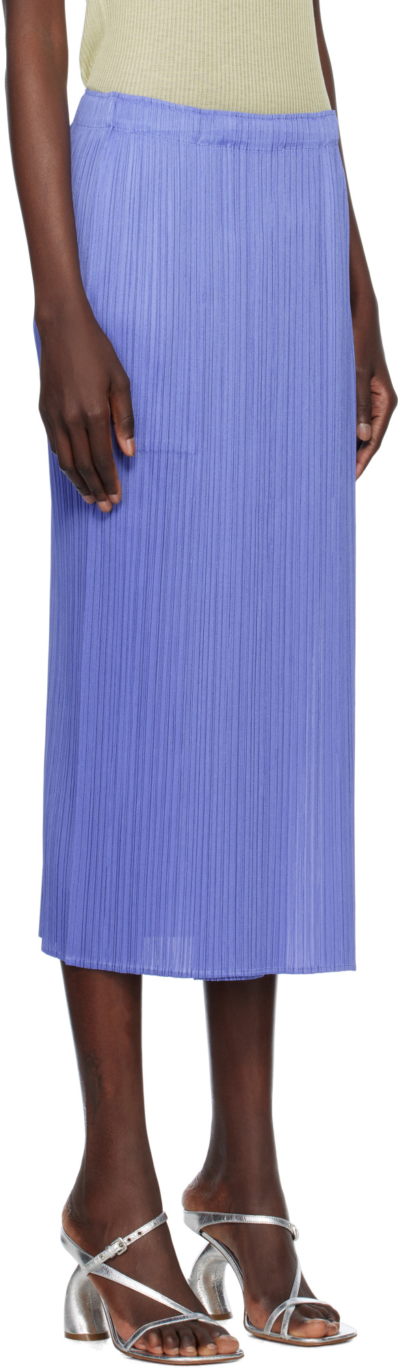 Issey Miyake Blue Monthly Colors March Midi Skirt In Blue