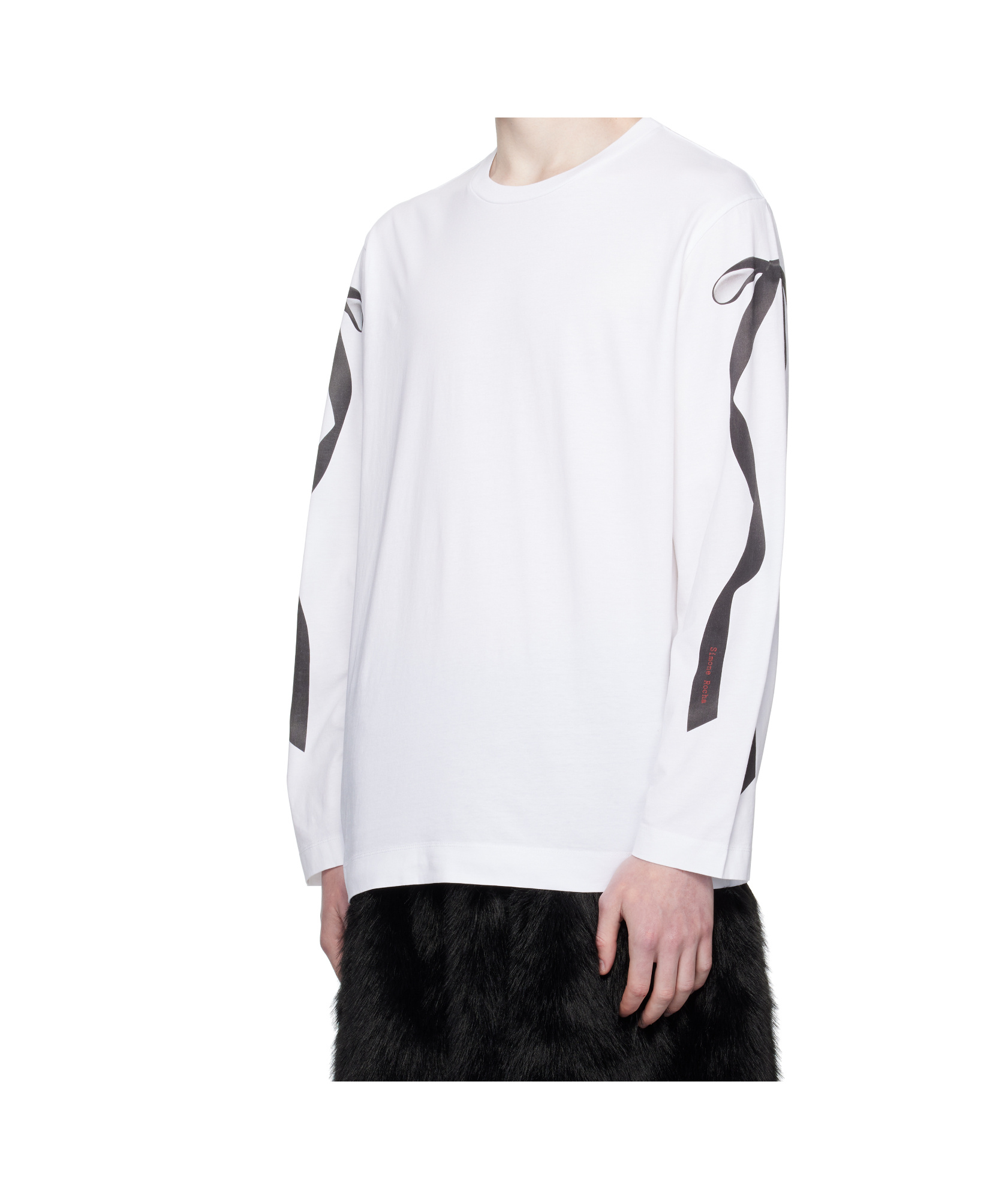 Simone Rocha Ribbon Bow Tail Long Sleeve T-shirt In Multi