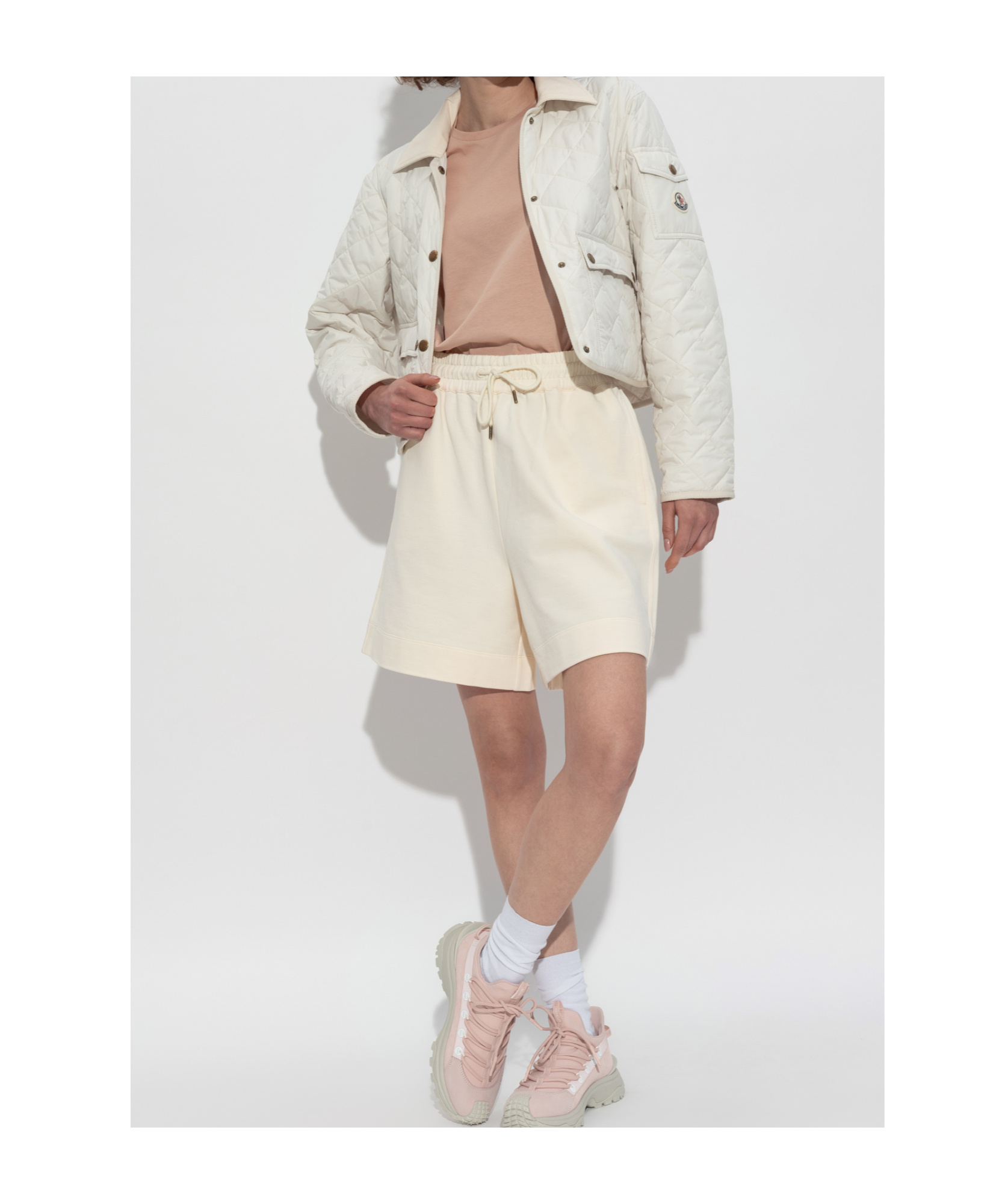 Moncler Crewneck Short-sleeved T-shirt In Nude