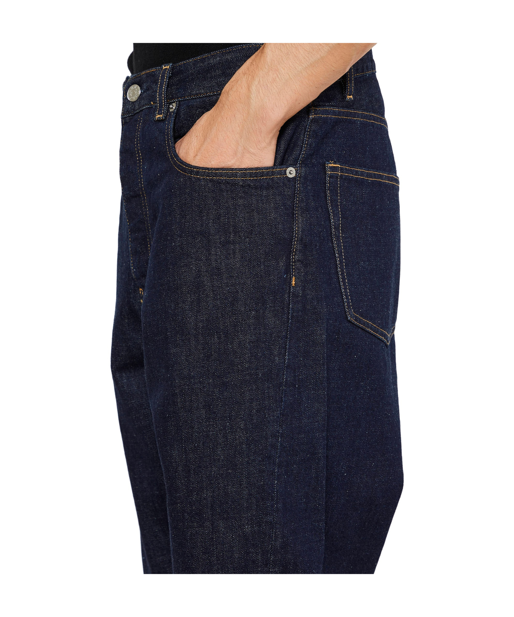 Sunflower Blue Jeans With Belt Loops And Logo Patch On The Rear In Black
