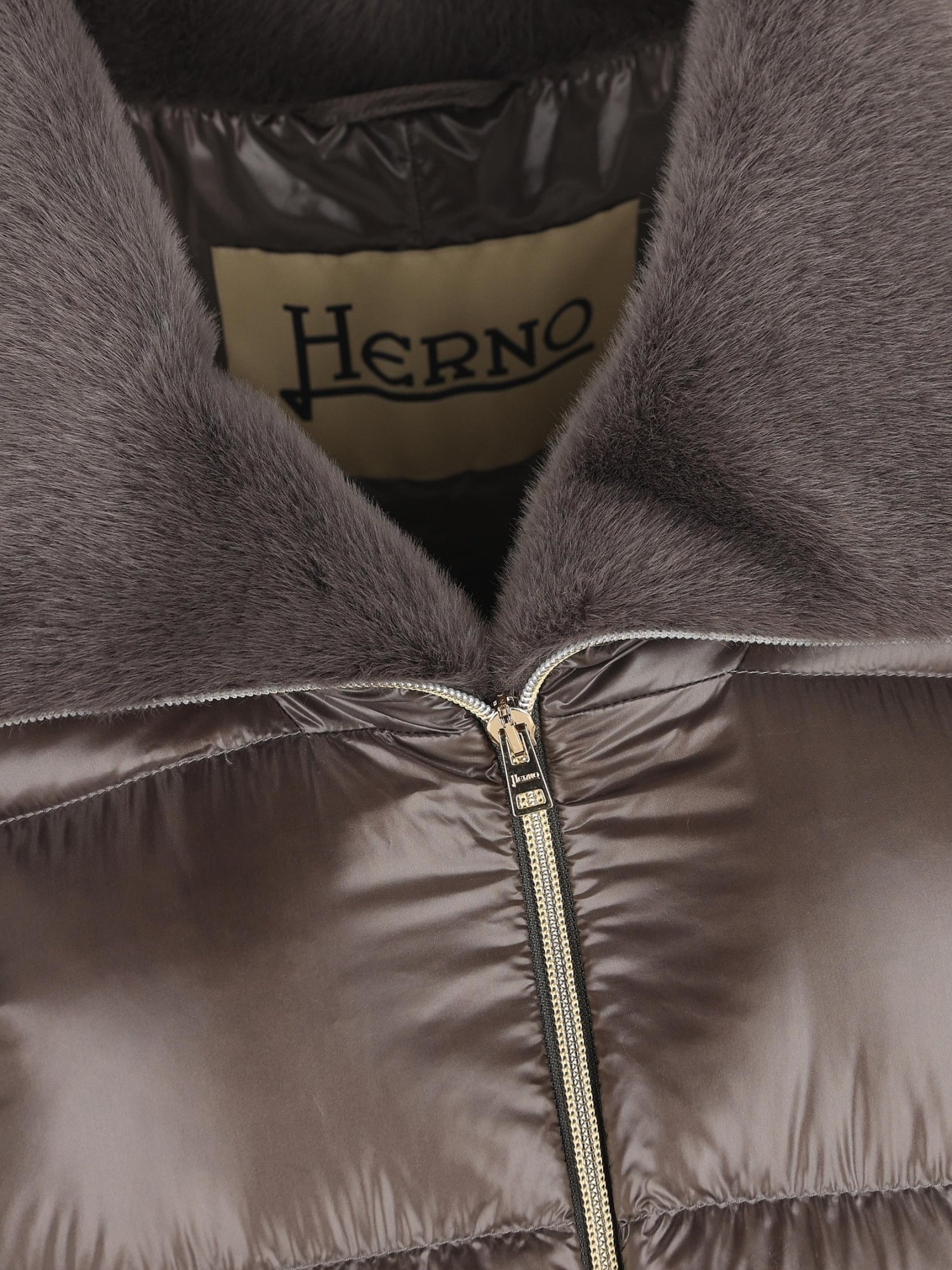 Herno Double-zip Quilted Down Jacket In Brown