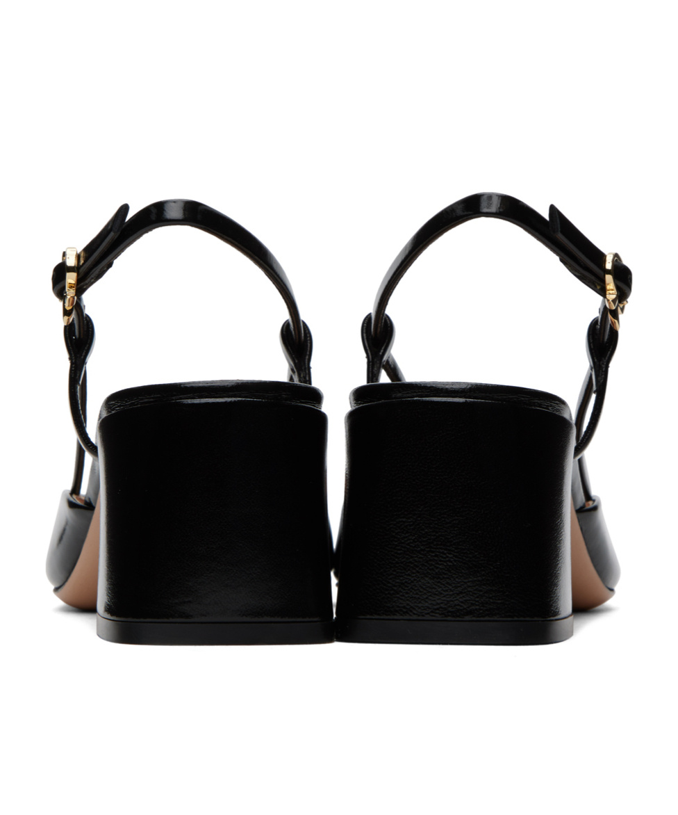 Shop Gianvito Rossi Freeda Sling 55 Square Toe Heels In Black