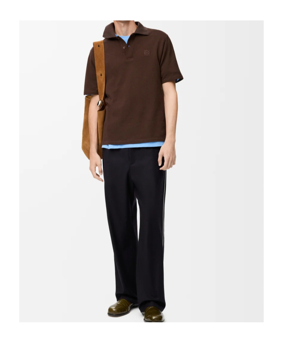 Loewe Wool-blend Drawstring Trousers In Blue