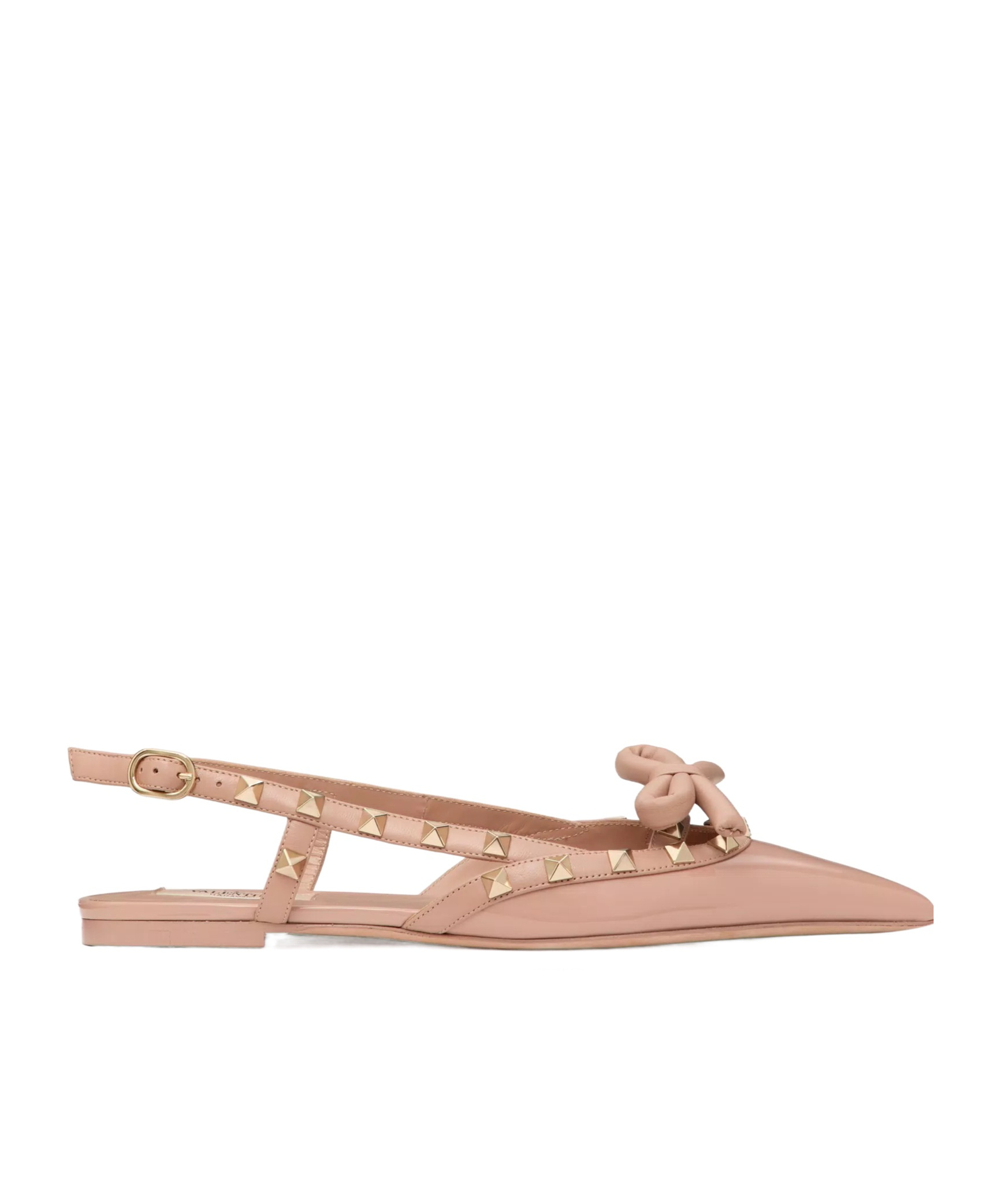 Valentino Rockstud Bow Slingback Baller In Nude