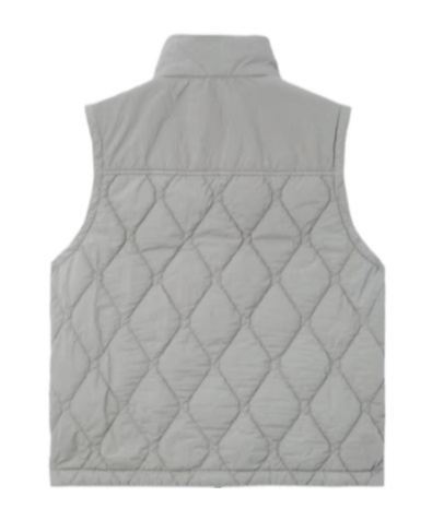 Stone Island Light Gray Button-zipper Vest In Gray