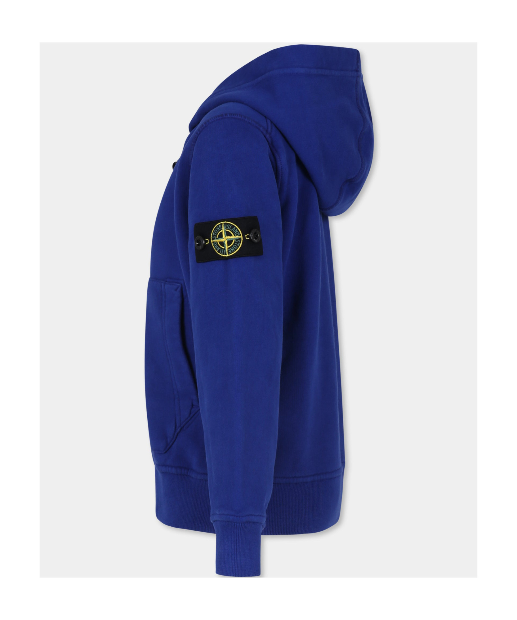 STONE ISLAND STONE ISLAND JUNIOR COMPASS PATCH ZIP-UP HOODIE