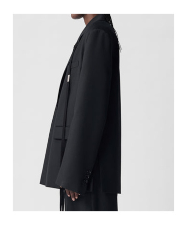 Ann Demeulemeester Elin Asymmetrical Fine-cut Suit Coat In Black