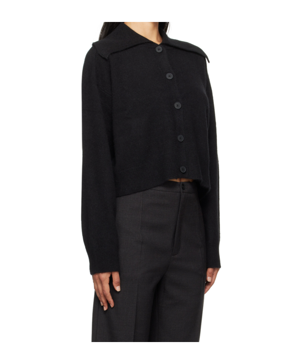 Loulou Studio Sao Wool Blend Cardigan In Black
