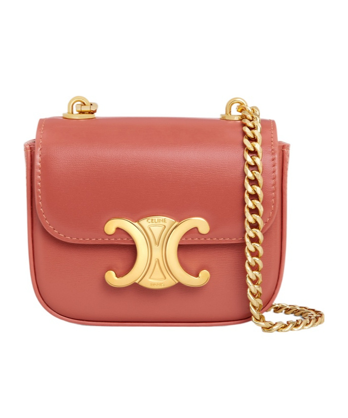Celine Teen Victoire Leather Shoulder Bag In Red