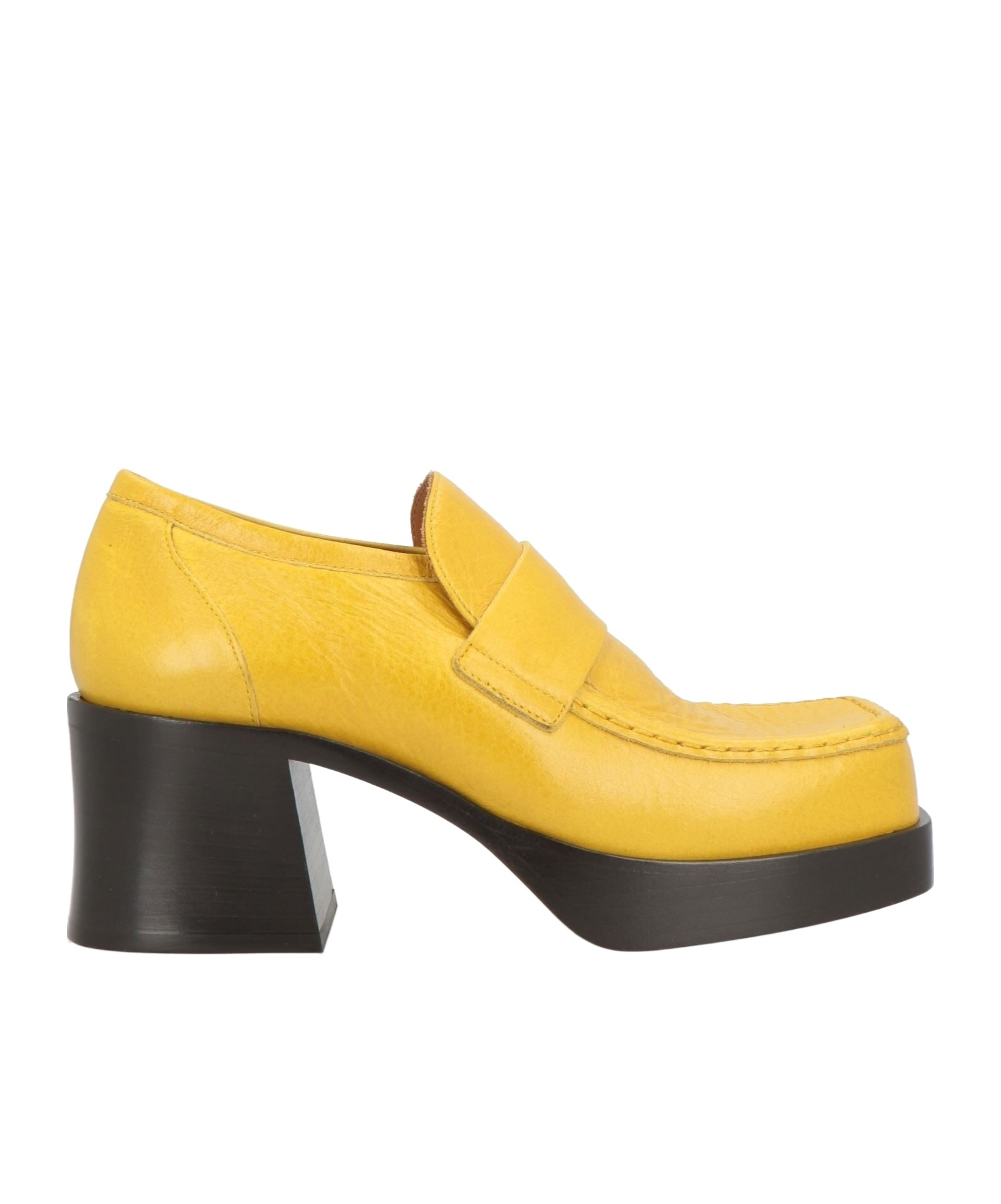 Marni Leather Loafers In Yellow