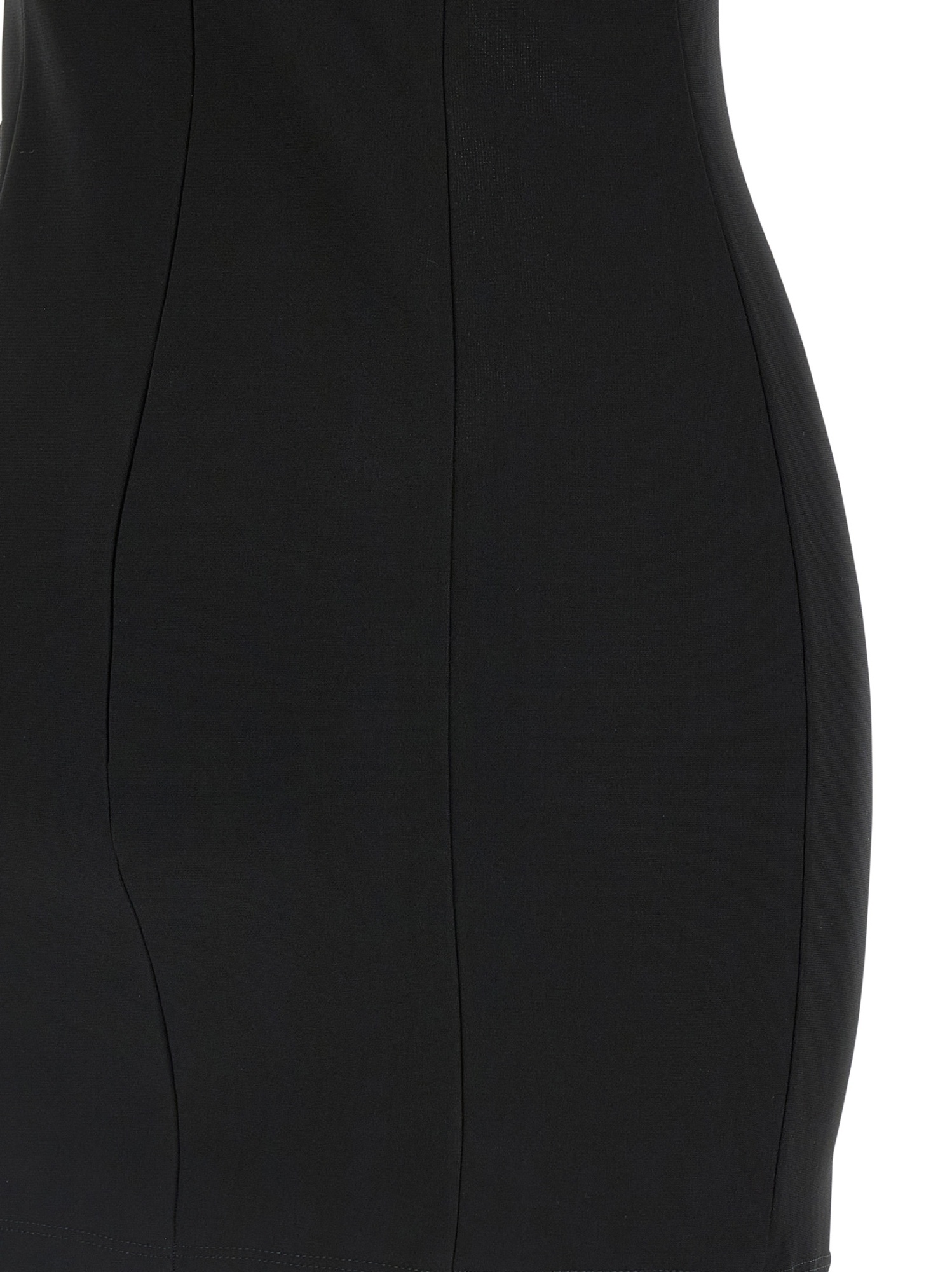 Nensi Dojaka Mesh Panel Sleeveless Fitted Silhouette Dress In Black
