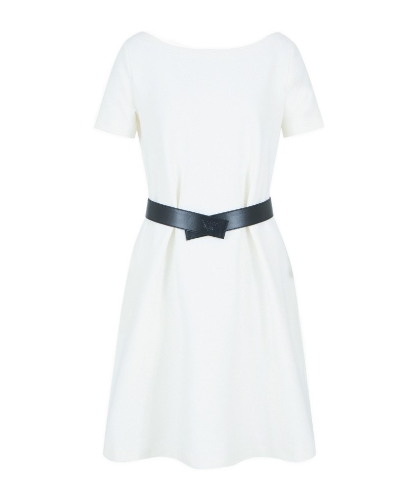 Emporio Armani Short Sleeve Dress In White