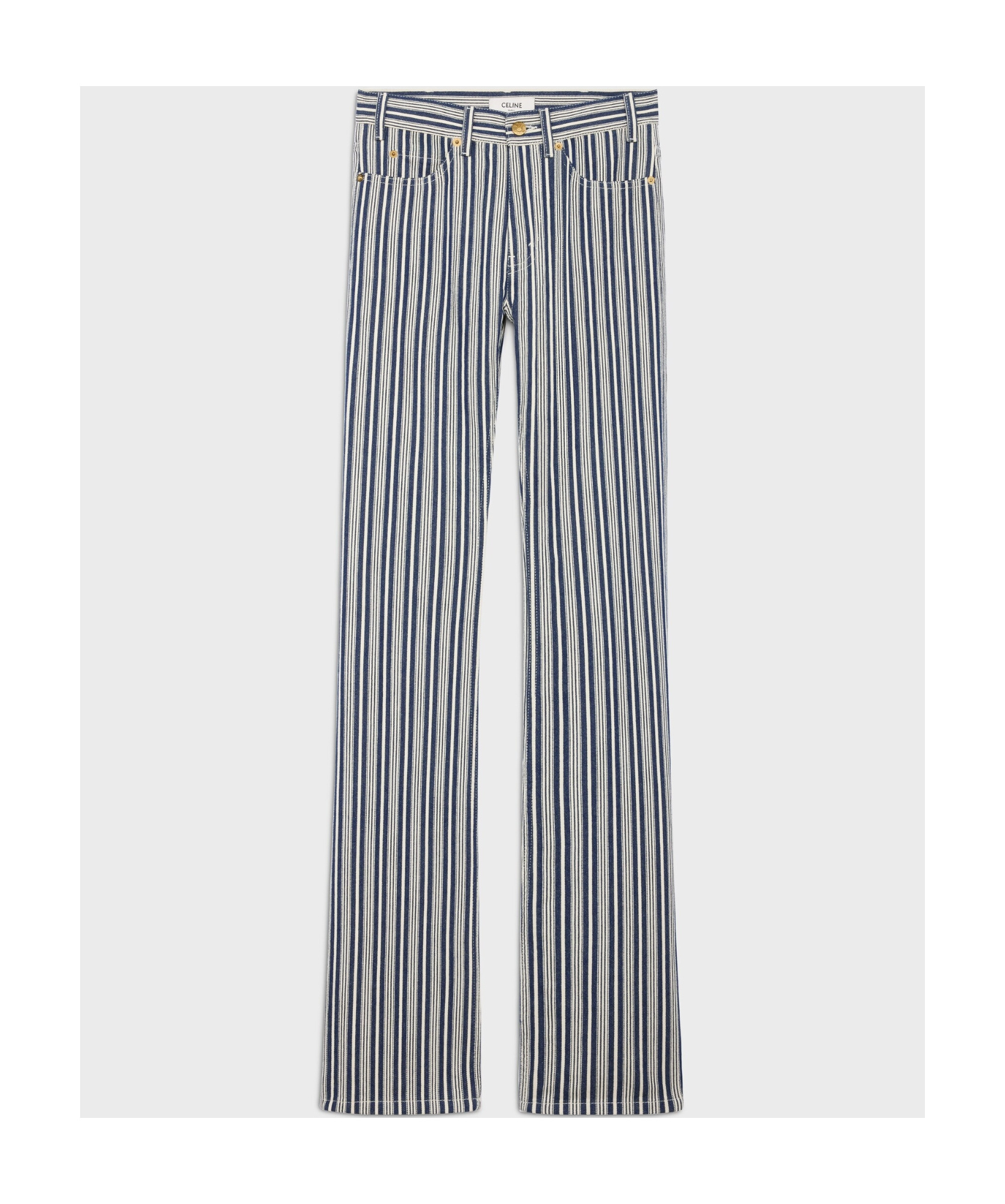 Celine Lulu Jeans In Hickory Striped Cotton