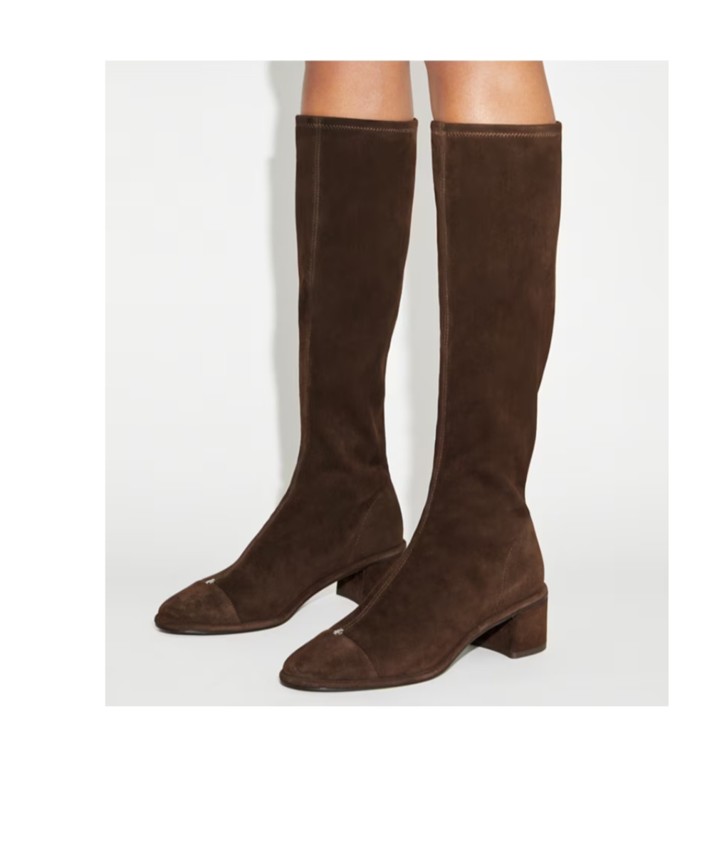 Tory Burch Cap-toe Knee-high Boots In Brown